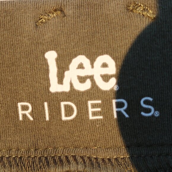 Lee Riders Mocha Brown Midrise Stretch Cotton Back Wide Elastic Waist Sz 22 - Picture 5 of 7